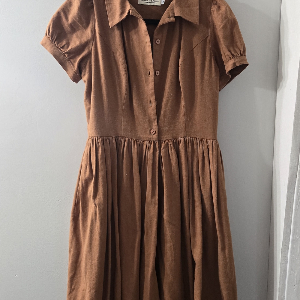 Brown Button-Up Dress